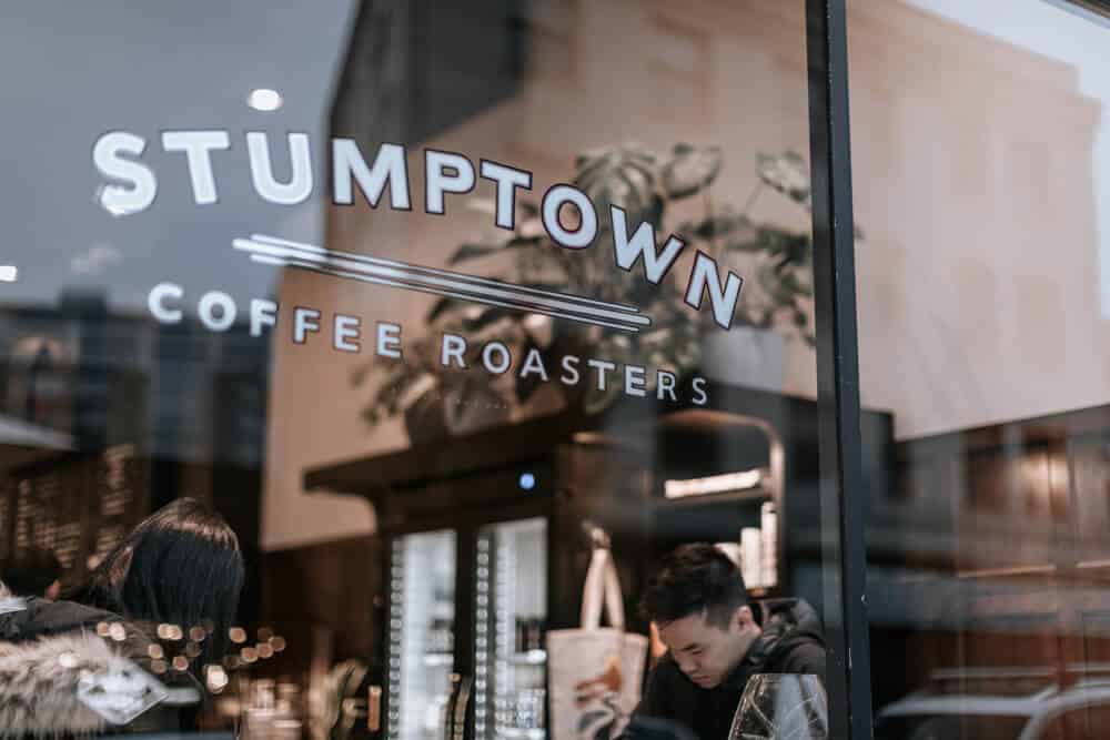 Stumptown Coffee Roasters in downtown Portland one of the largest and most famous coffee chains in the world