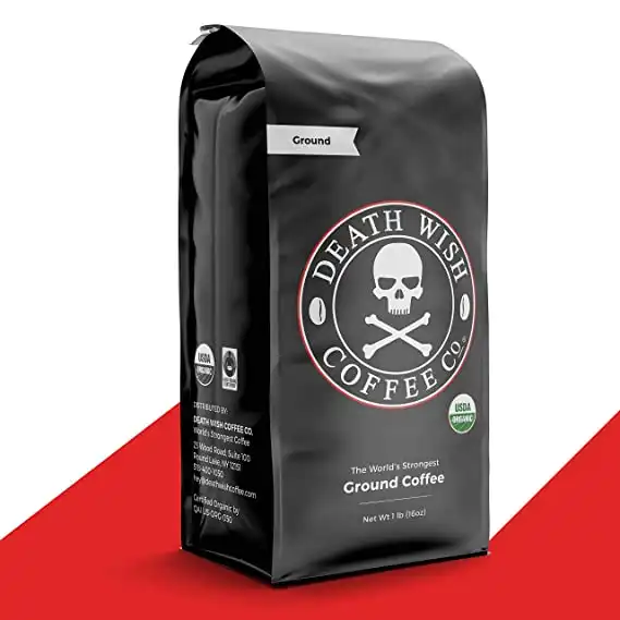 DEATH WISH COFFEE Dark Roast Coffee Grounds